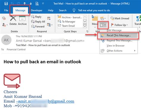 How Do I Recall An Email In Outlook 2020 Optionspor