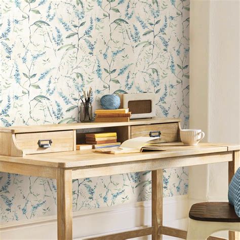 Blue Floral Sprig Peel And Stick Wallpaper By Roommates For York Wallcov