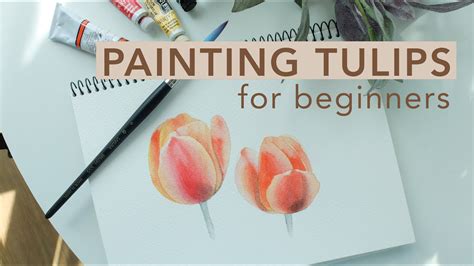 Painting Tulips Watercolor Tutorial For Beginners Free Line Art