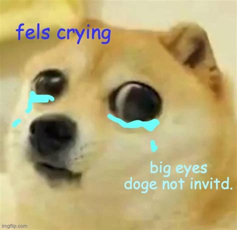 Big Eyes Doge Not Invited Into A Party Imgflip