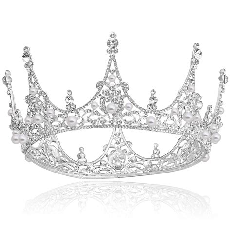 Buy Vintage Baroque Queen Crown Rhinestone Round Royal Princess Princess Tiara Crystal Crown For