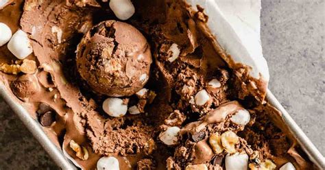 Homemade Rocky Road Ice Cream Recipe In 2021 Rocky Road Ice Cream