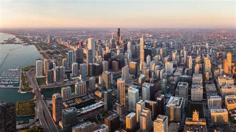 Chicago Skyline Aerial Panorama Toby Harriman