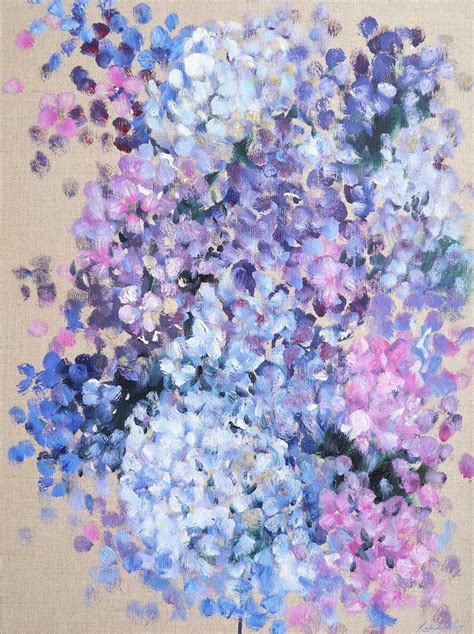 Hydrangea Oil Painting Abstract Art In The Etsy Abstract Floral