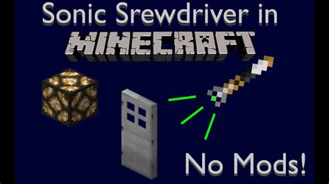 Sonic Screwdriver In Vanilla Minecraft Youtube