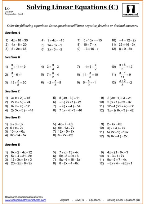 year  maths worksheets cazoom maths worksheets