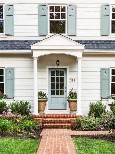 15 White House Blue Shutters Exterior Ideas Colonial House Exteriors