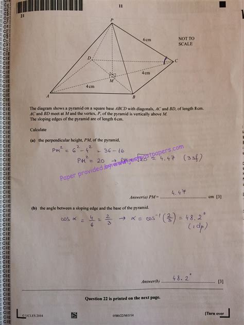 CIE IGCSE Extended Paper May June Mathematics Solution JustPastPapers Com