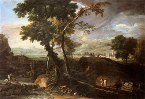 Landscape With River And Figures Painting Marco Ricci Oil Paintings