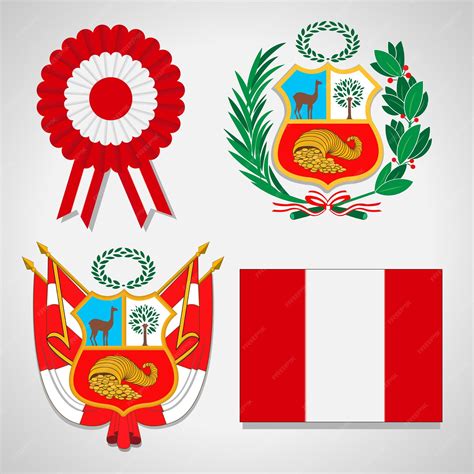 Premium Vector Patriotic Symbols Of Peru