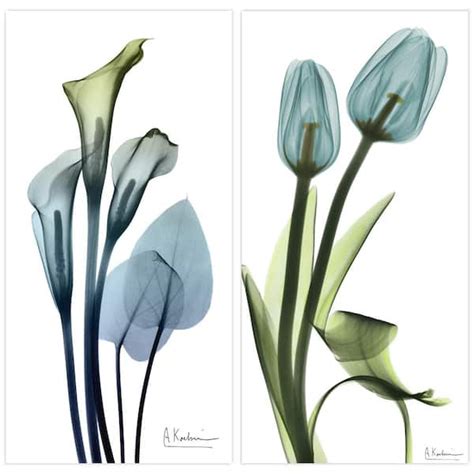 Empire Art Direct Calla Lily And Blue Tulips Frameless Free Floating