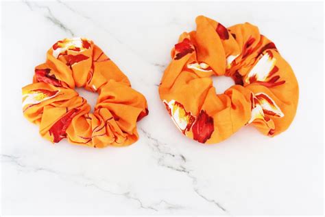 Bright Orange Flower Cotton Scrunchie Oversized Scrunchies Etsy Uk