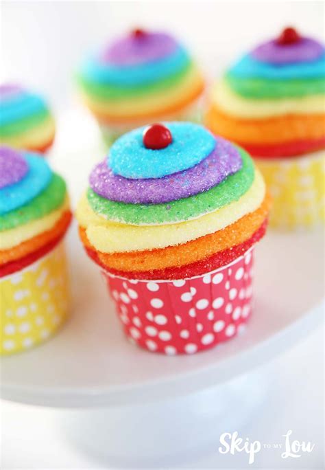 Easy Rainbow Cupcakes With Sanding Sugar Tutorial Rainbow Cupcakes