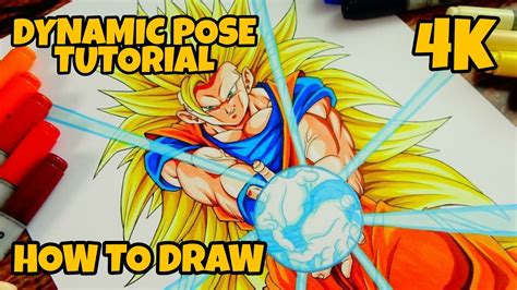How To Draw Goku Ssj3 Kamehameha Step By Step Drawing Tutorial 4k