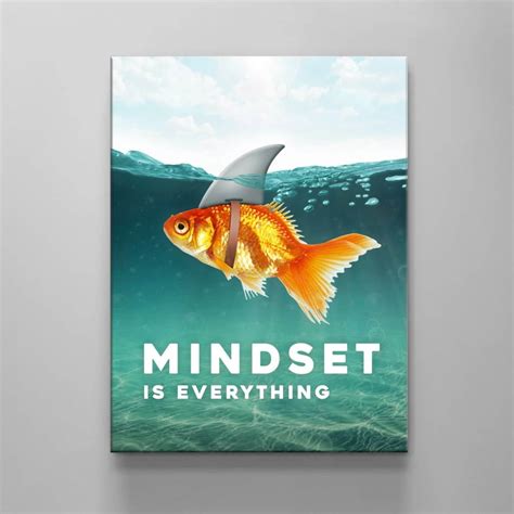 Mindset Is Everything Gold fish Motivationnal Wall Art | Canvas by MusaArtGallery