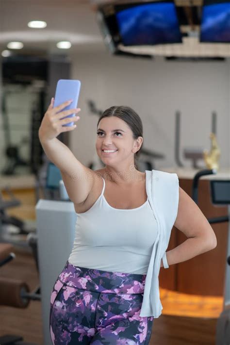 Woman Making Selfie After Doing Exercises In A Gym Stock Image Image