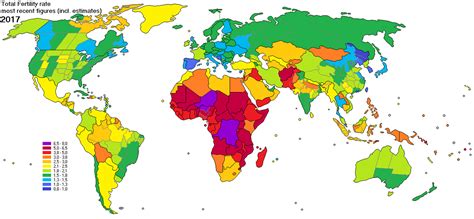 Global Fertility Rates In 2017 Estimates Maps On The Web