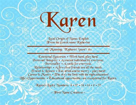 Awesome Names With Meaning Karen Name Names