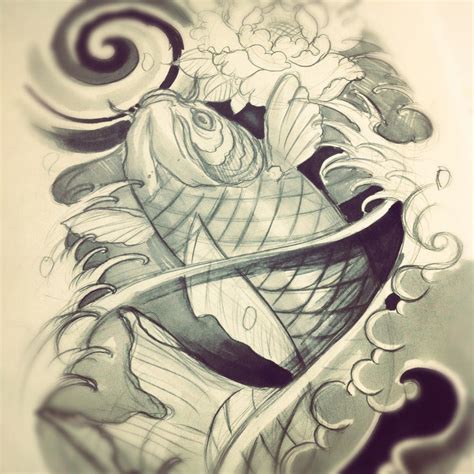 Koi Fish Leg Sleeve Sketch By Willemxsm On Deviantart