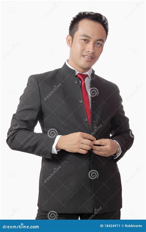Attractive Asian Man In Suit Over White Background Stock Image Image