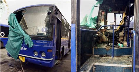 Indigo Bus Goes Up In Flames In Chennai Airport None Injured Video