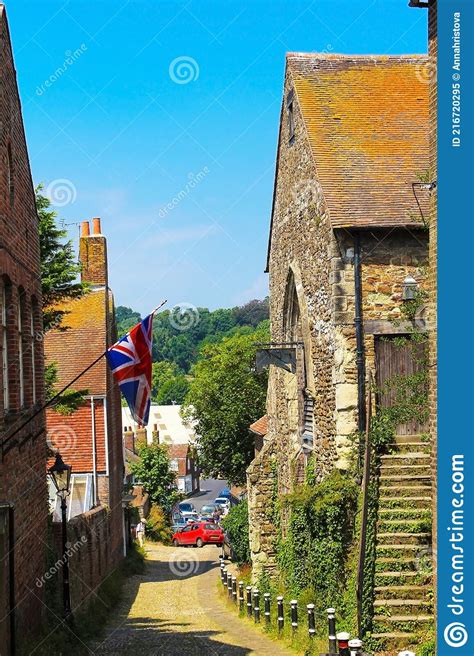 Cobblestone Street In The Centre Of Rye England Editorial Image Image