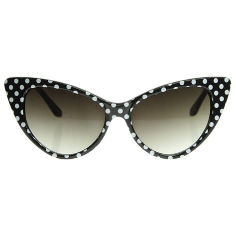 Polka Dot Cat Eye Womens Mod Fashion Super Cat Sunglasses Sunglassla
