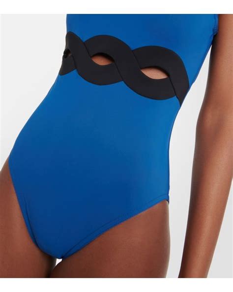 Karla Colletto Octavia Cutout Swimsuit In Blue Lyst