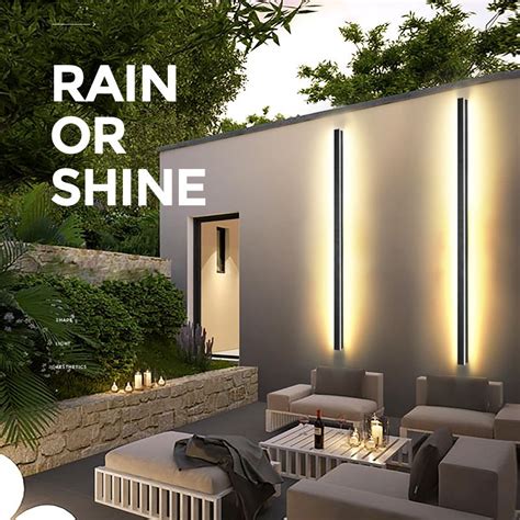 2020 Modern Waterproof Outdoor Long Strip Led Wall Lamp Ip65 Aluminum