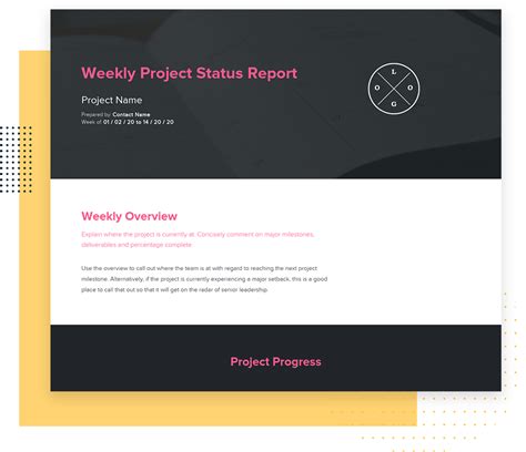Free And Customizable Weekly Project Status Report Template Xtensio