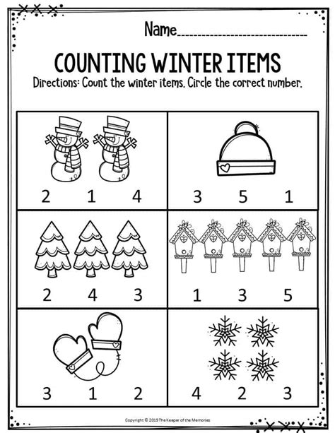 Winter Printable Preschool Worksheets The Keeper Of The Memories