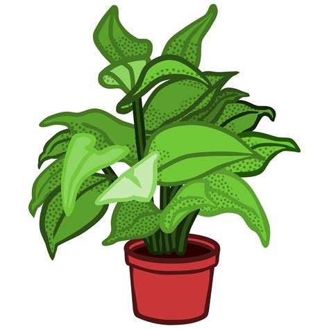 Clipart Potted Plant Coloured