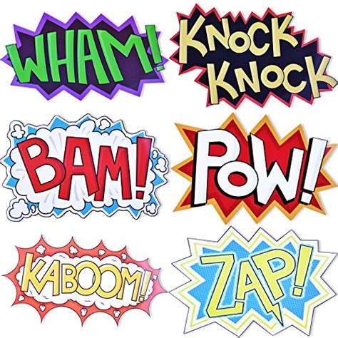 Superheroparty Cardboard Word Cutouts 6 Different Pcs Each 165
