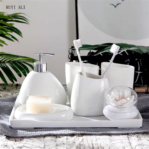 White Ceramic Bathroom Accessories Set Bathroom Information