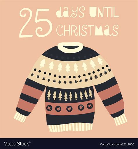 25 Days Until Christmas Royalty Free Vector Image