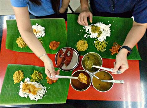 Penang Indian Banana Leaf Curry Rice At Sri Ananda Bahwan Asia