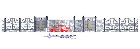 Compound Wall With Gate Elevation Design Download Dwg File Cadbull
