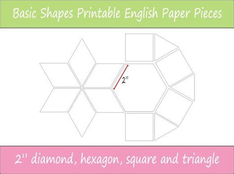 2 Printable Basic Shapes For English Paper Piecing Epp Pieces
