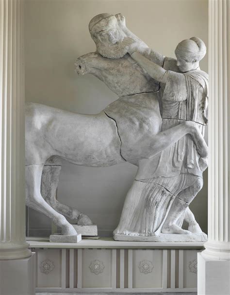 A Plaster Model Of A Centaur And A Lapith Maiden From The West Pediment