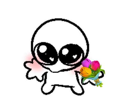 An Image Of A Cartoon Character Holding Flowers
