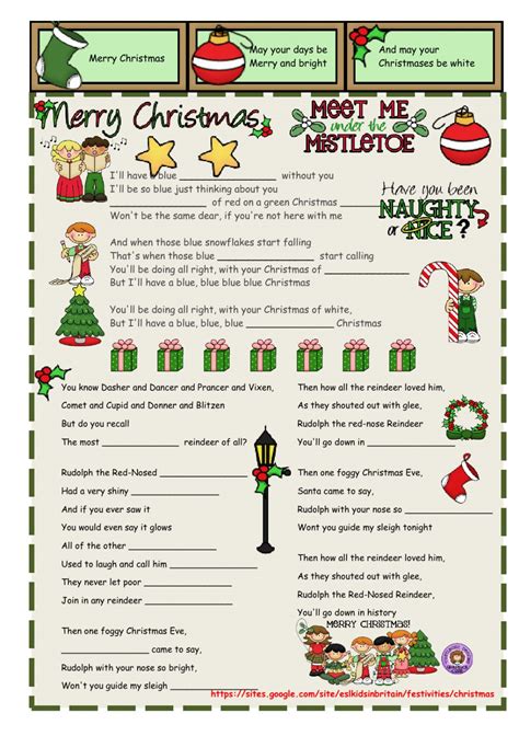 A collection of english esl christmas worksheets for home learning, online practice, distance learning and english classes to teach about. Christmas Carols worksheet