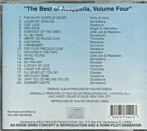 Best Of Acapella Volume 4 Cd Cd Greeting Llc