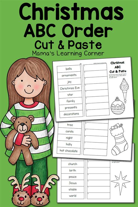 Christmas ABC Order Worksheets: Cut and Paste! - Mamas Learning Corner