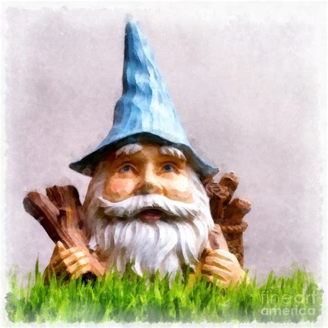 Garden Gnome Painting By Edward Fielding Fine Art America