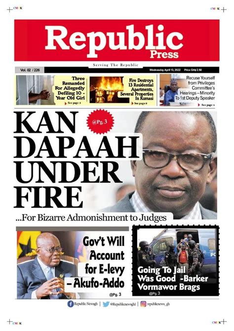 Newspapers Headlines Wednesday April 13 2022 Prime News Ghana