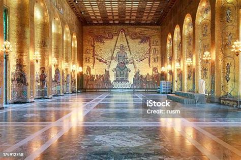 Golden Room In Stockholm Town Hall Stock Photo Download Image Now