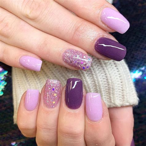 the best glamorous kiara sky dip powder colors narcissistic nails in 2021 purple glitter