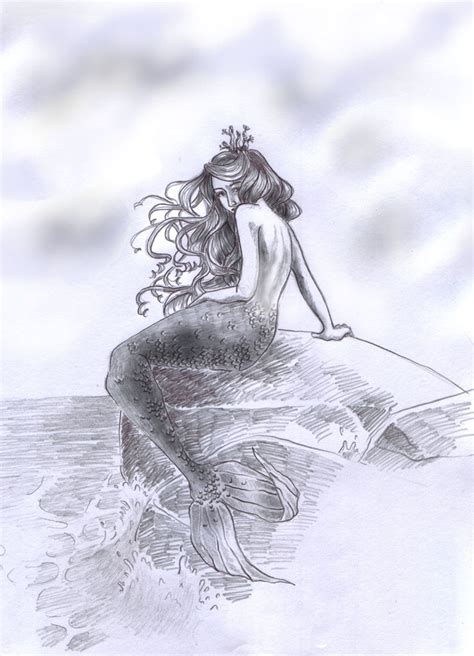 Mermaid On Rock Drawing Mermaids Fan Art 39974792 Fanpop