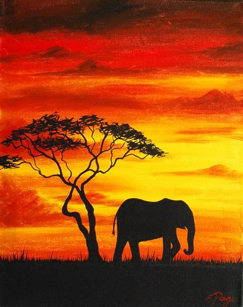 African Elephant By Emily Page African Art Paintings Africa Painting