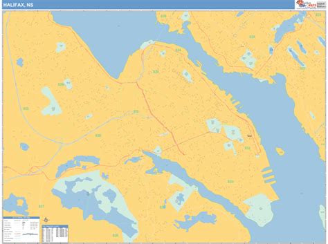 Halifax Wall Map Basic Style By Marketmaps Mapsales